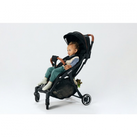 Lionelo - Carucior sport Julie One, De la nastere, Greutate redusa, Cu accesorii, Cadru din aluminiu, 0-22 kg, Conform cu standardele europene de securitate EN1888-1 si EN1888-2, Negru [22]
