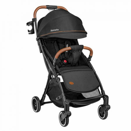 Carucioare sport si pliabile - Lionelo - Carucior sport Julie One, De la nastere, Greutate redusa, Cu accesorii, Cadru din aluminiu, 0-22 kg, Conform cu standardele europene de securitate EN1888-1 si EN1888-2, Negru