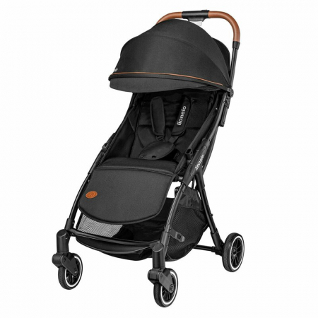 Lionelo - Carucior sport Julie One, De la nastere, Greutate redusa, Cu accesorii, Cadru din aluminiu, 0-22 kg, Conform cu standardele europene de securitate EN1888-1 si EN1888-2, Negru [18]