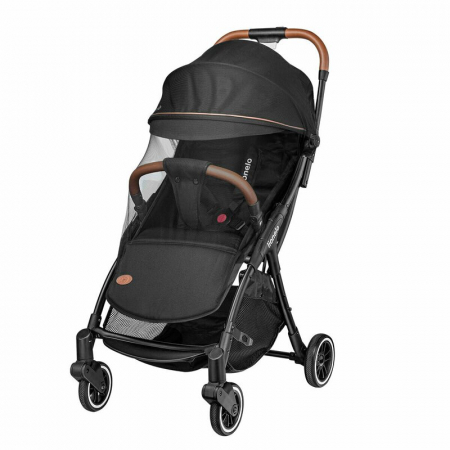 Lionelo - Carucior sport Julie One, De la nastere, Greutate redusa, Cu accesorii, Cadru din aluminiu, 0-22 kg, Conform cu standardele europene de securitate EN1888-1 si EN1888-2, Negru [17]