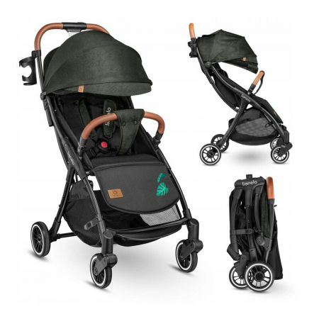 Lionelo - Carucior sport Julie One, De la nastere, Greutate redusa, Cu accesorii, Cadru din aluminiu, 0-22 kg, Conform cu standardele europene de securitate EN1888-1 si EN1888-2, Verde Tropical [2]