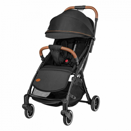 Lionelo - Carucior sport Julie One, De la nastere, Greutate redusa, Cu accesorii, Cadru din aluminiu, 0-22 kg, Conform cu standardele europene de securitate EN1888-1 si EN1888-2, Negru [12]