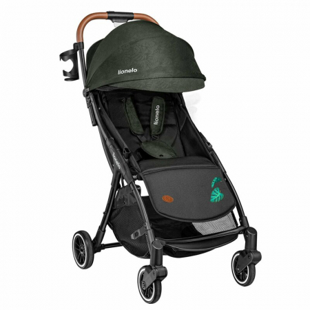 Lionelo - Carucior sport Julie One, De la nastere, Greutate redusa, Cu accesorii, Cadru din aluminiu, 0-22 kg, Conform cu standardele europene de securitate EN1888-1 si EN1888-2, Verde Tropical [9]