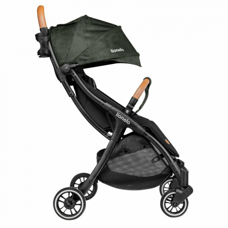 Lionelo - Carucior sport Julie One, De la nastere, Greutate redusa, Cu accesorii, Cadru din aluminiu, 0-22 kg, Conform cu standardele europene de securitate EN1888-1 si EN1888-2, Verde Tropical [10]