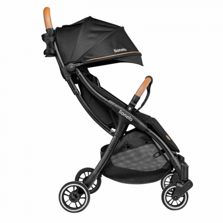 Lionelo - Carucior sport Julie One, De la nastere, Greutate redusa, Cu accesorii, Cadru din aluminiu, 0-22 kg, Conform cu standardele europene de securitate EN1888-1 si EN1888-2, Negru [6]