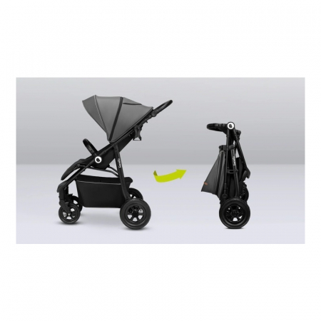 Lionelo - Carucior sport Natt, De la nastere, Cu accesorii si capotina XXL reglabila, 0 - 22 kg, Conform cu standardele europene de securitate EN1888-1, EN1888-2, Negru Onyx [22]