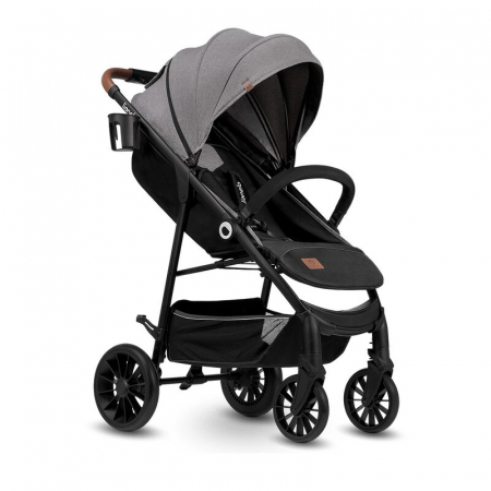 Carucioare sport si pliabile - Lionelo - Carucior sport Zoey, De la nastere, Cu accesorii, Cadru din aluminiu, 0- 15 kg, Conform cu standardul european de securitate EN1888-1, Gri
