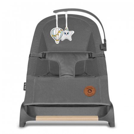 Lionelo - Fotoliu balansoar June AIR, Cu arcada cu jucarii, Ergonomic, Permite circulatia aerului, Balansare manuala, Pliabil, 0 luni+, Gri [3]