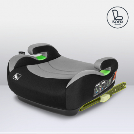 Lionelo - Inaltator auto, Luuk Fix, Instalare cu sistem Isofix si centura de prindere, Cu buzunar lateral si instructiuni, Cu husa detasabila, Conform standardului de securitate i-Size, Grupa de greut [3]