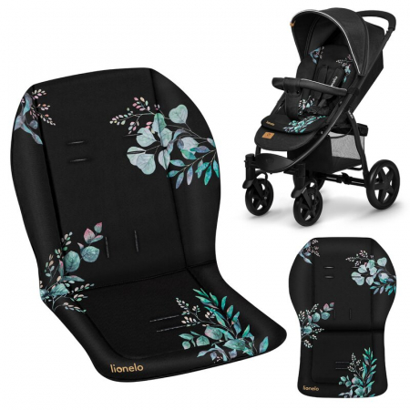 Lionelo - Insertie carucior, Editie limitata, Ajustabile pentru fiecare carucior, Cu orificii pentru centurile de siguranta, Cu imprimeu fata-verso, Din material hidrofob, 48x72x1 cm, Negru [3]
