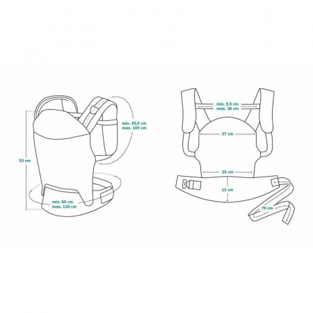 Lionelo - Marsupiu ergonomic Margareet, Cu 3 pozitii de transport, Cu gluga, Pana la 20 Kg, Aprobat de Institutul International de Displazie de Sold, Conform cu standardul european de securitate CEN T [21]