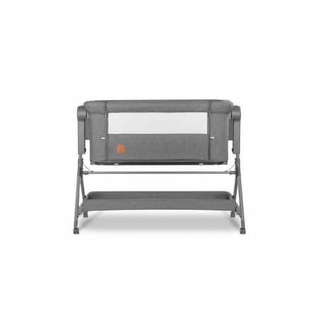 Lionelo - Patut co-sleeper Leonie Plus, Pliabil, Cu sistem de leganare, Cu setare unghiulara, Reglabil in 6 pozitii pe inaltime, Conform cu standardele europeane de securitate EN1130 si EN16890, Gri [11]