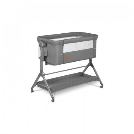 Lionelo - Patut co-sleeper Leonie Plus, Pliabil, Cu sistem de leganare, Cu setare unghiulara, Reglabil in 6 pozitii pe inaltime, Conform cu standardele europeane de securitate EN1130 si EN16890, Gri [3]