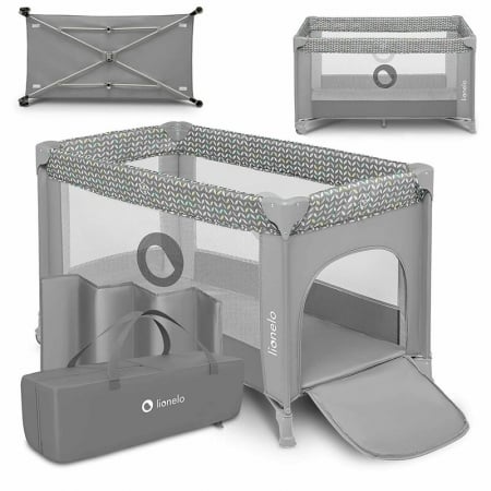Patut pliant cu un nivel Stefi 120x60cm, Cu intrare laterala cu fermoar, 2 roti, Grey [1]
