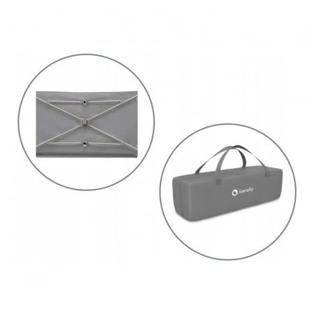 Patut pliant cu un nivel Stefi 120x60cm, Cu intrare laterala cu fermoar, 2 roti, Grey [12]