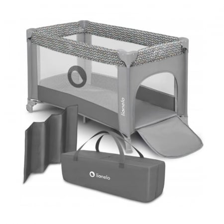 Patut pliant cu un nivel Stefi 120x60cm, Cu intrare laterala cu fermoar, 2 roti, Grey [2]