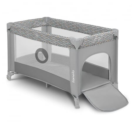 Patuturi pliabile - Patut pliant cu un nivel Stefi 120x60cm, Cu intrare laterala cu fermoar, 2 roti, Grey