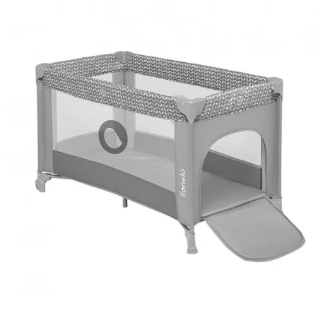 Patut pliant cu un nivel Stefi 120x60cm, Cu intrare laterala cu fermoar, 2 roti, Grey [3]