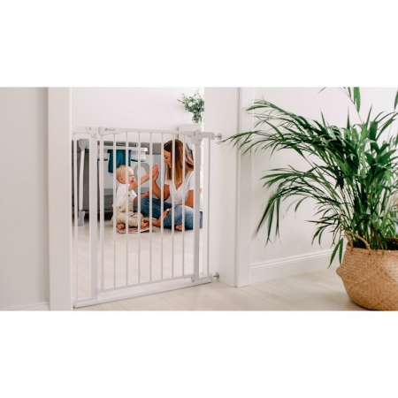 Lionelo - Poarta de siguranta prin presiune Truus Slim, 105 cm, Conform cu standardul europeane de securitate EN1930, Alb [13]