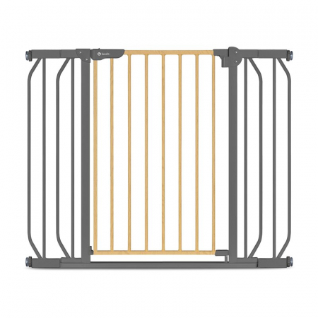 Lionelo - Poarta de siguranta prin presiune Truus Slim, 105 cm, Conform cu standardul europeane de securitate EN1930, Gri/Natur [1]