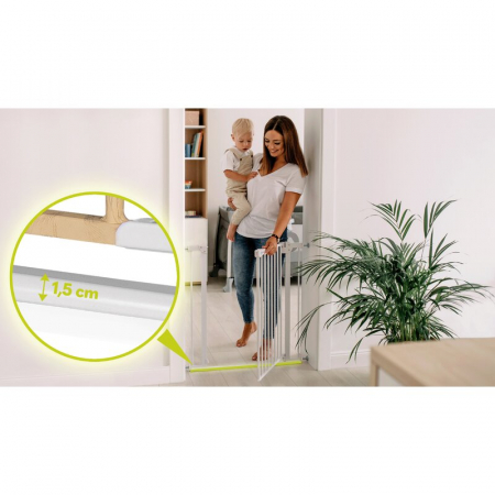 Lionelo - Poarta de siguranta prin presiune Truus Slim, 105 cm, Conform cu standardul europeane de securitate EN1930, Gri/Natur [10]
