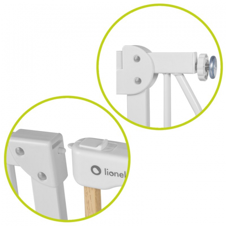 Lionelo - Poarta de siguranta prin presiune Truus Slim, 105 cm, Conform cu standardul europeane de securitate EN1930, Gri/Natur [11]