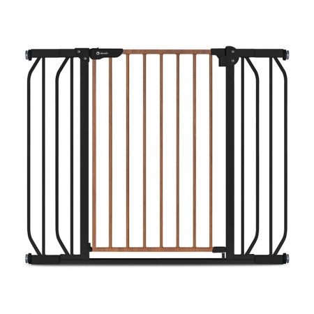 Lionelo - Poarta de siguranta prin presiune Truus Slim, 105 cm, Conform cu standardul europeane de securitate EN1930, Negru/Natur [1]