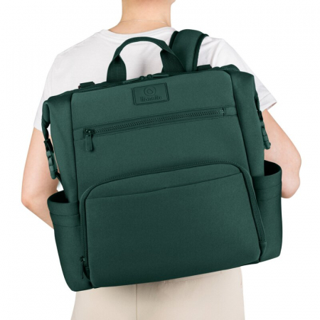 Lionelo - Rucsac impermeabil pentru mamici Cube, Cu 12 compartimente si salteluta de schimbat, Cu prindere universala de carucior, 36 x 36 x 23 cm, Verde [5]