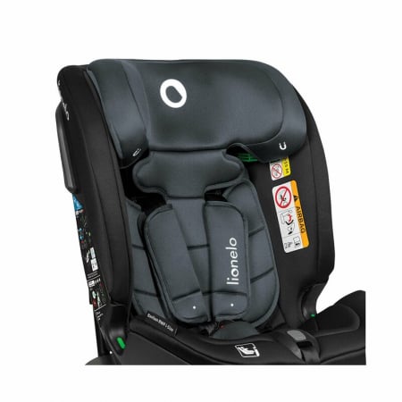 Lionelo - Scaun auto Bastiaan RWF i-Size, Pozitie de somn, Protectie laterala, Rotire 360 grade, 0-36 Kg, Cu Isofix si Centura Top Tether, Conform cu standardul european de securitate ECE R129, Gri [24]