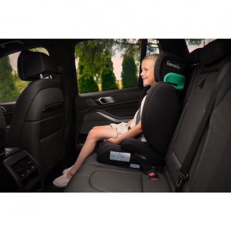 Lionelo - Scaun auto, Hugo i-Size, Universal, Orientare in directia sensului de mers, Reglabil, Conform standardului de securitate R129, 100-150 cm, 4-12 ani, Negru [16]