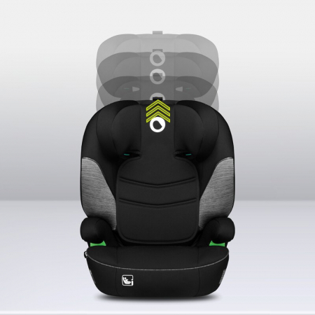 Lionelo - Scaun auto Lars i-Size, Cu tetiera reglabila in 10 pozitii, Cu pozitionare spre sensul de mers, 15-36 Kg, 100-150 cm, Conform cu standardul european de securitate ECE R129/03, Negru/Gri [11]
