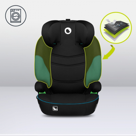 Lionelo - Scaun auto Lars i-Size, Cu tetiera reglabila in 10 pozitii, Cu pozitionare spre sensul de mers, 15-36 Kg, 100-150 cm, Conform cu standardul european de securitate ECE R129/03, Negru/Albastru [12]