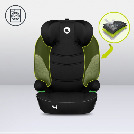 Lionelo - Scaun auto Lars i-Size, Cu tetiera reglabila in 10 pozitii, Cu pozitionare spre sensul de mers, 15-36 Kg, 100-150 cm, Conform cu standardul european de securitate ECE R129/03, Negru/Gri [12]