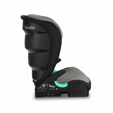 Lionelo - Scaun auto Neal Stone Spatar reglabil, Baza i-size, 15-36 Kg, cu Isofix, Conform cu standardul european de securitate ECE R129, Gri [12]
