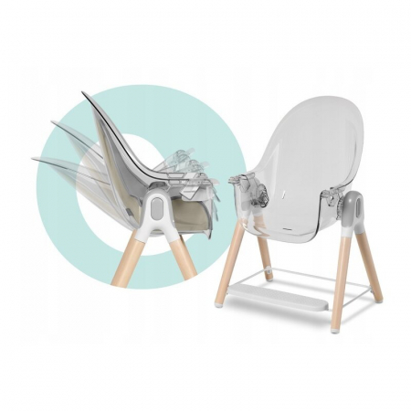 Lionelo - Scaun de masa Maya, 2 in 1, Transformabil, 3 pozitii de inclinare, Conform cu standardele europeane de securitate EN14988, EN12790, White [5]