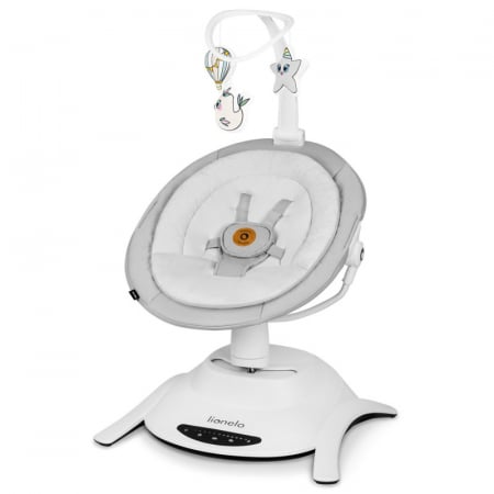 Lionelo - Set 2 in 1, Balansoar si landou Bella, Rotative 360, Ecran tactil si telecomanda, Electric, Scaun reglabil, 6 miscari unice, 5 viteze, Cu melodii, Gri [3]