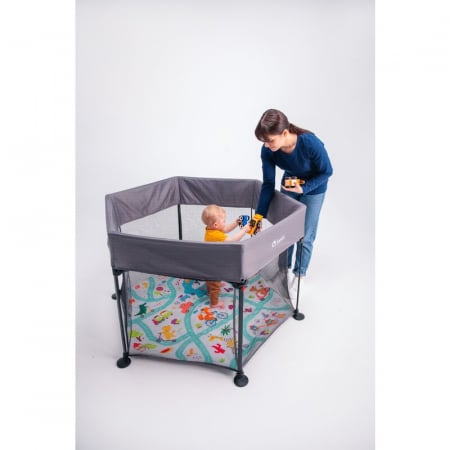 Lionelo - Tarc de joaca Roel, Pliere ultra-compacta, Conform cu standardul europeane de securitate EN12227, Multicolor [22]