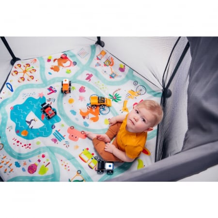 Lionelo - Tarc de joaca Roel, Pliere ultra-compacta, Conform cu standardul europeane de securitate EN12227, Multicolor [25]