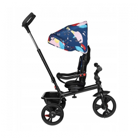 Lionelo - Tricicleta Haari Blue Navy Suport picioare, Control al directiei, Scaun reversibil, Rotire 360 grade, Pliabila, Conform cu standardul european de securitate EN71, Multicolor [13]