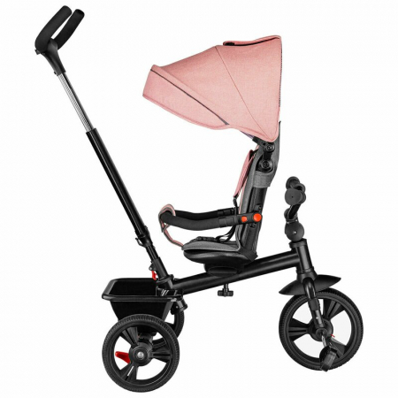 Lionelo - Tricicleta Haari, Suport picioare, Control al directiei, Scaun reversibil, Rotire 360 grade, Pliabila, Conform cu standardul european de securitate EN71, Bubblegum [10]