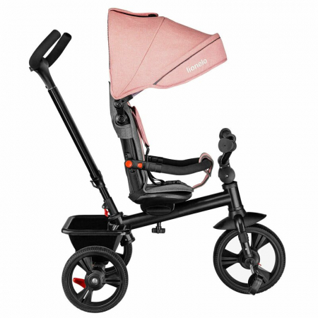 Lionelo - Tricicleta Haari, Suport picioare, Control al directiei, Scaun reversibil, Rotire 360 grade, Pliabila, Conform cu standardul european de securitate EN71, Bubblegum [14]
