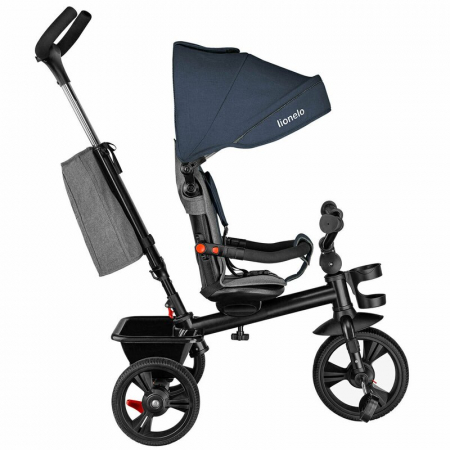 Lionelo - Tricicleta Haari, Suport picioare, Control al directiei, Scaun reversibil, Rotire 360 grade, Pliabila, Conform cu standardul european de securitate EN71, Albastru [9]