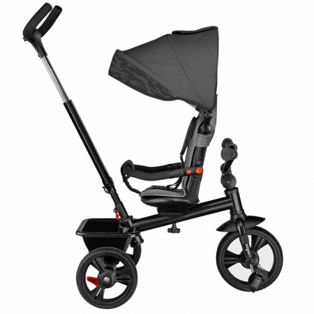 Lionelo - Tricicleta Haari, Suport picioare, Control al directiei, Scaun reversibil, Rotire 360 grade, Pliabila, Conform cu standardul european de securitate EN71, Gri [14]