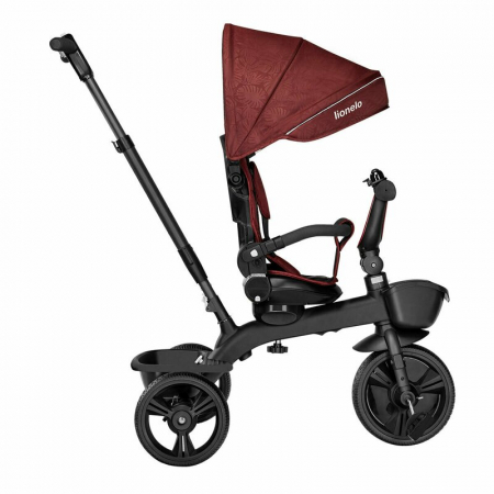 Lionelo - Tricicleta Kori, Cu suport de picioare, Control al directiei, Scaun reversibil, Rotire 360 grade, Pliabila, Conform cu standardul europeane de securitate EN71, Red Burgundy [13]