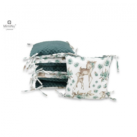 Lenjerii, baldachine, aparatoare - Aparatoare cu 6 pernute modulare 120x60cm , doua fete, fermoar, husa detasabila , Sweet Deer Mint