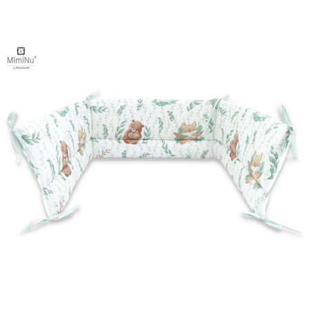 Lenjerii, baldachine, aparatoare - Aparatoare patut 120x60 cm, Din bumbac , Cu inaltimea de 30 cm, Cu panglici, Lulu Natural