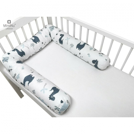 Lenjerii, baldachine, aparatoare - Aparatoare tip rulou pentru patut, Lungime 180 cm, Din bumbac, diametru de 10 cm, Dino Granat