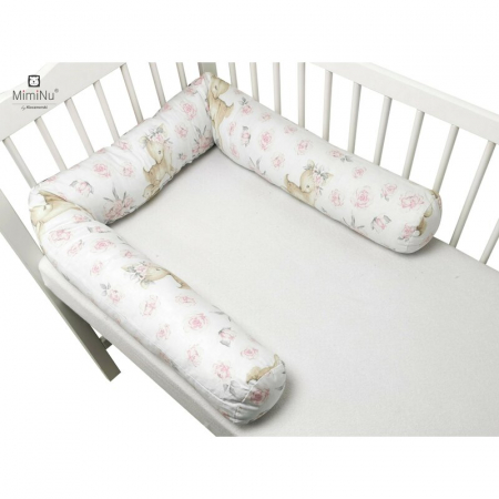 Lenjerii, baldachine, aparatoare - Aparatoare tip rulou 120x60cm , Lungime 180 cm, Din bumbac , diametru de 10 cm, Sweet Deer Pink 