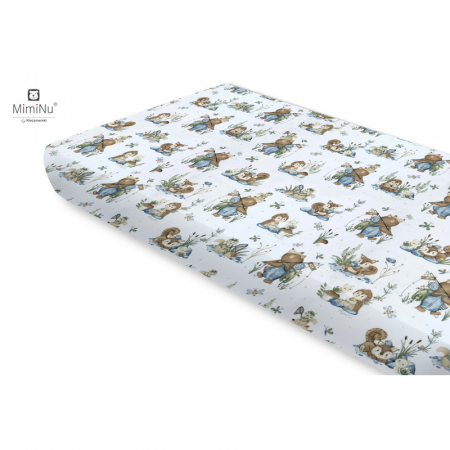 Lenjerii, baldachine, aparatoare - Cearceaf cu elastic pentru pat 160x80 cm, Din bumbac, Design, Let's Go Blue