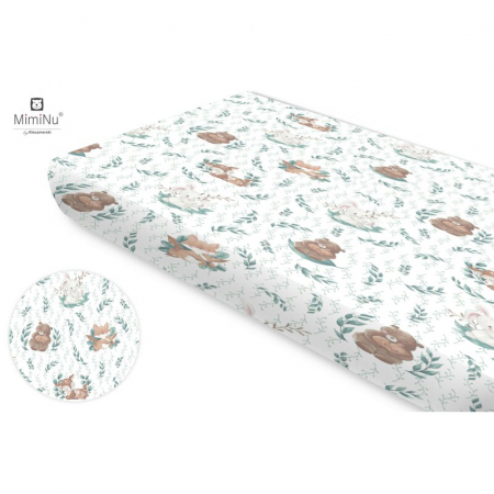 Lenjerii, baldachine, aparatoare - MimiNu - Cearceaf cu elastic, Din bumbac certificat Oeko Tex Standard 100, Pentru pat 160x80 cm, Lulu Natural